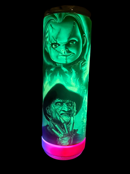 Bluetooth Speaker Glow in the Dark Horror Faces Tumbler Travel Mug