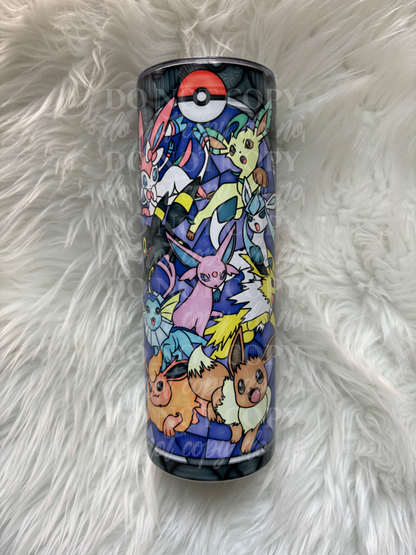 20oz Eeveelution Poke Stained Glass Tumbler