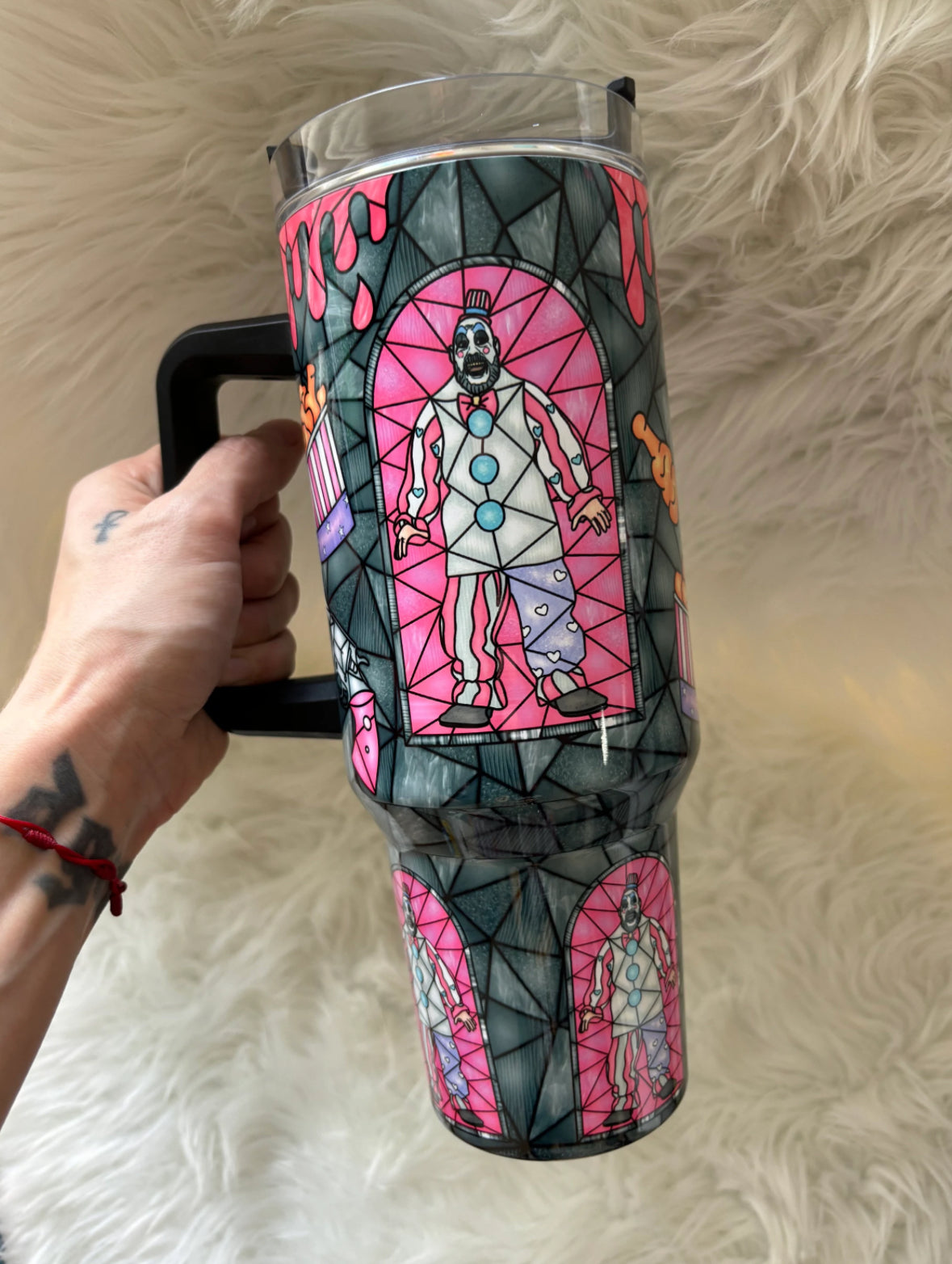 40oz Pink Spaulding Inspired Stained Glass Tumbler