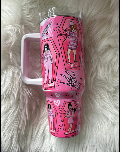 40oz Pink Horror Dolls Tumbler