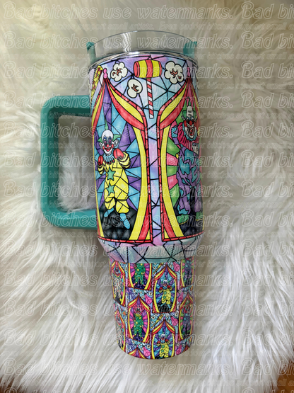 40oz Klowniez Stained Glass Tumbler