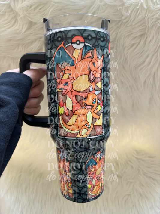 40oz Char Poke Stained Glass Tumbler