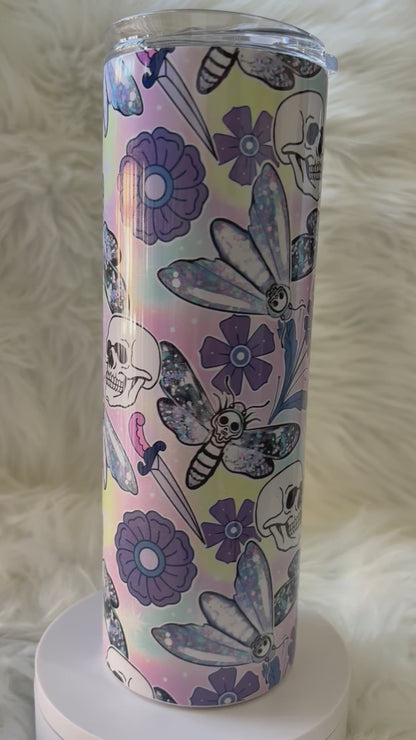 20oz HOLOGRAPHIC Shimmer Hannibal Moth Travel Mug