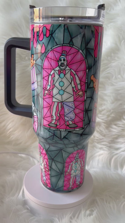 40oz Pink Spaulding Inspired Stained Glass Tumbler