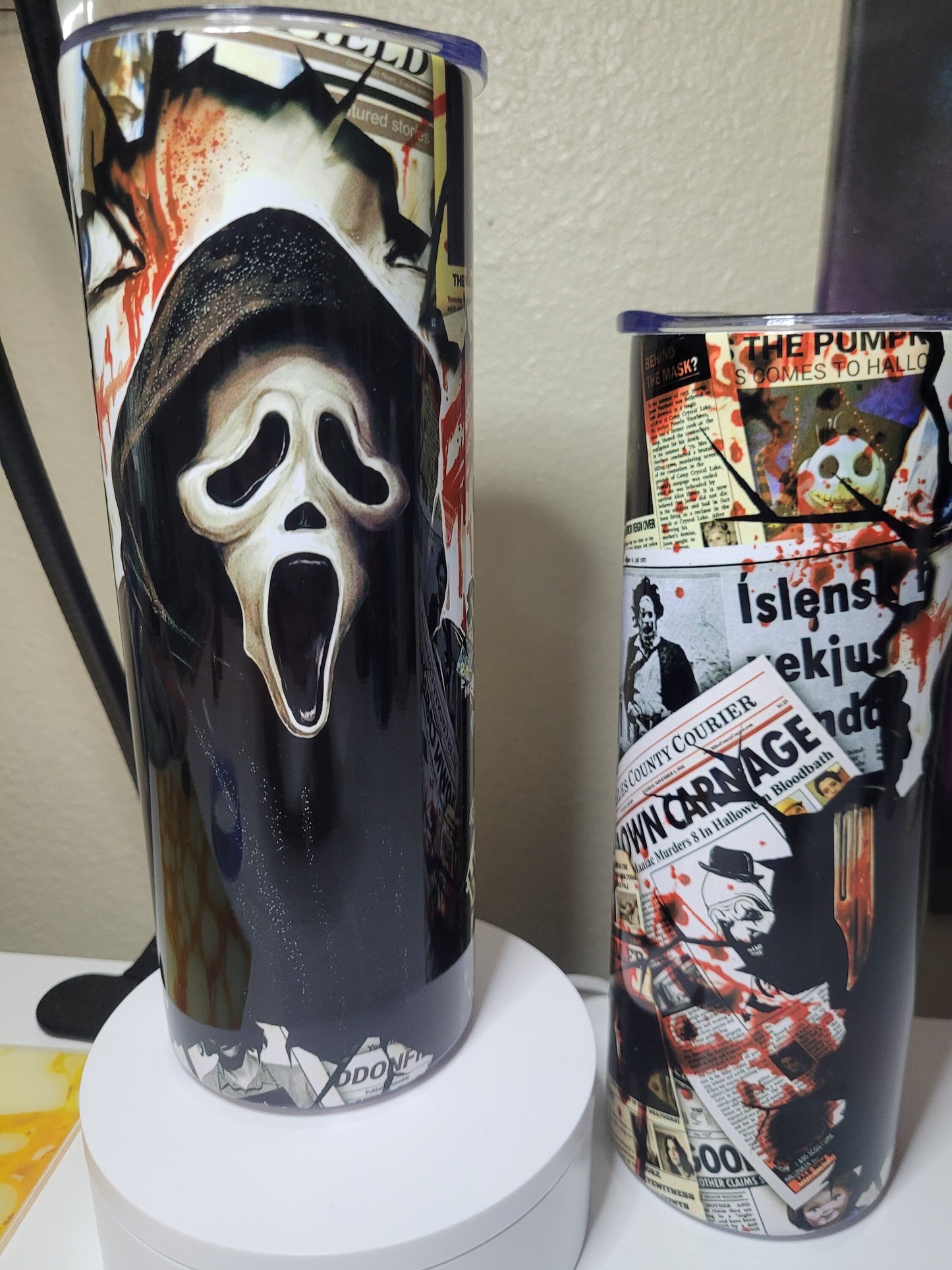 20oz Horror Newspaper Tumbler Travel Mug