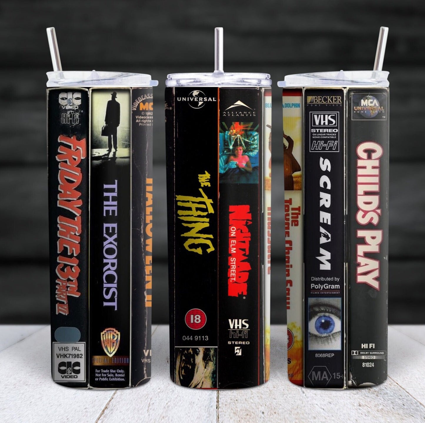 20oz VHS Horror Movies Tumbler