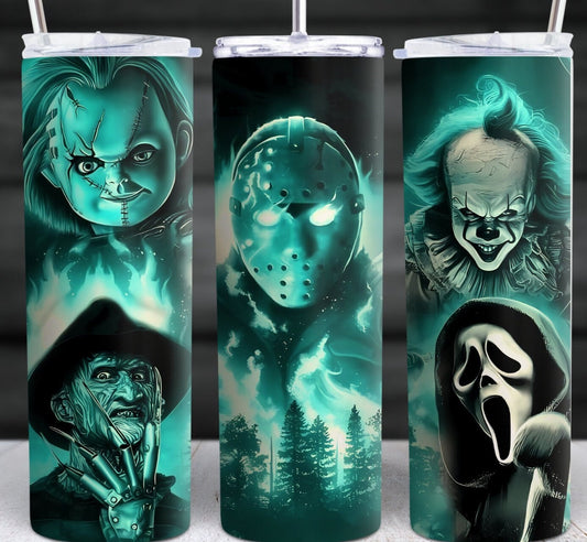 Bluetooth Speaker Glow in the Dark Horror Faces Tumbler Travel Mug