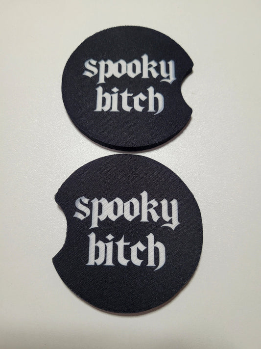 Spooky Bitch Car Coasters