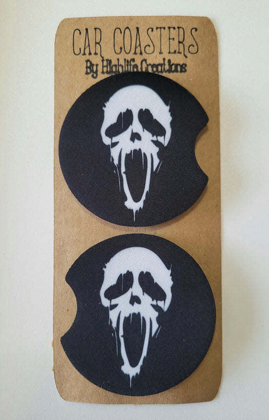 Ghostface Drip Car Coasters