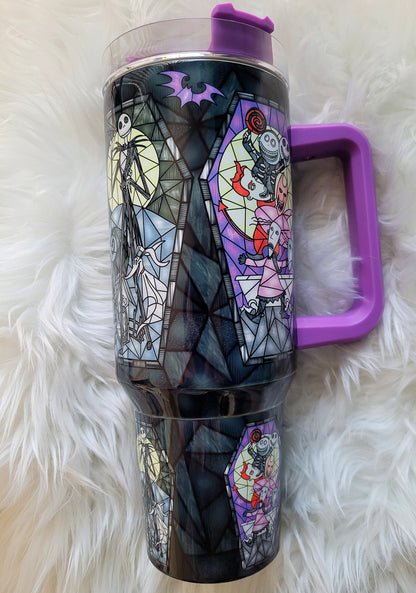 40oz Nightmare Inspired Stained Glass Tumbler