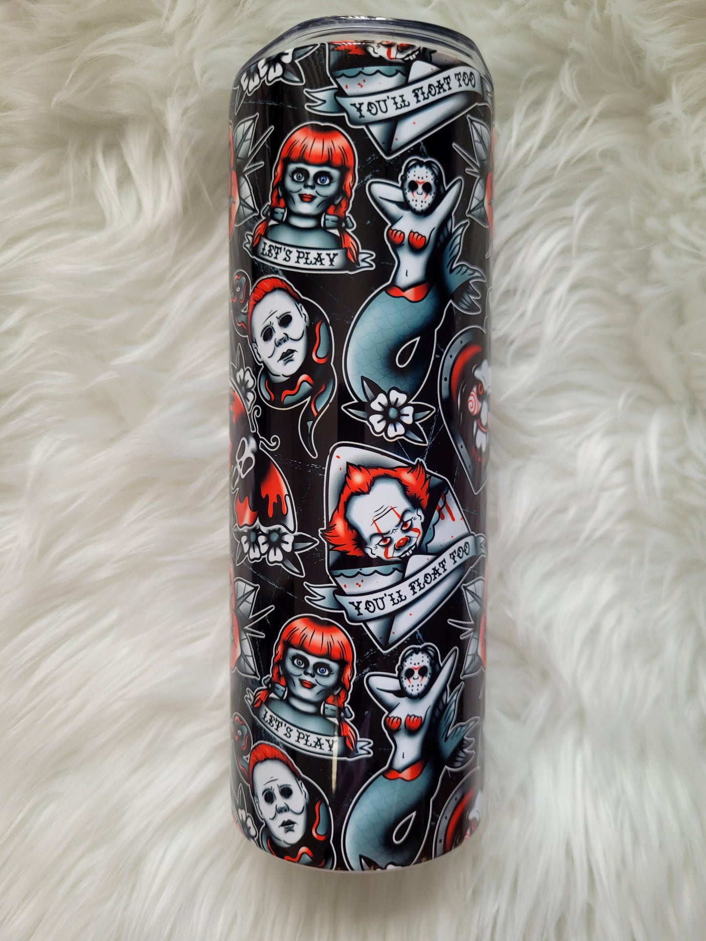 20oz Flash Tattoo Style Horror Tumbler