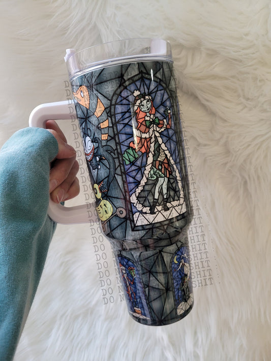 40oz Merry Nightmare Inspired Stained Glass Tumbler