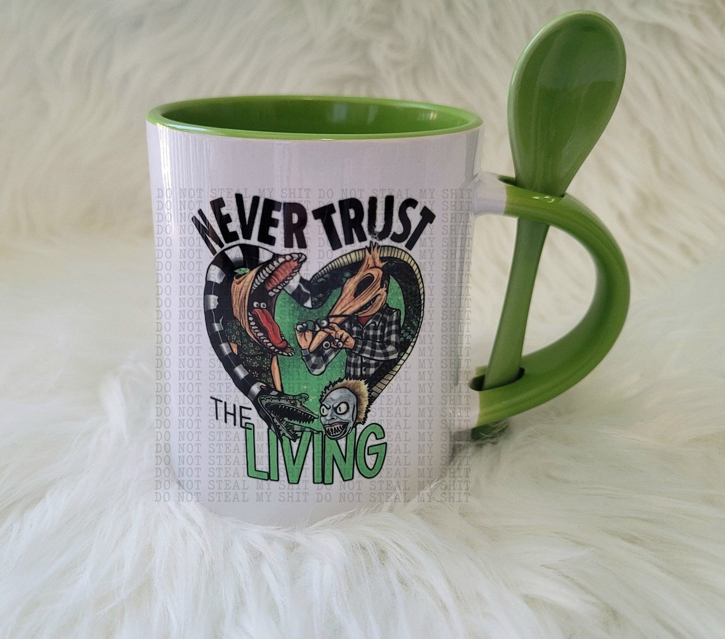 Never Trust the Living Coffee Mug w/ Spoon